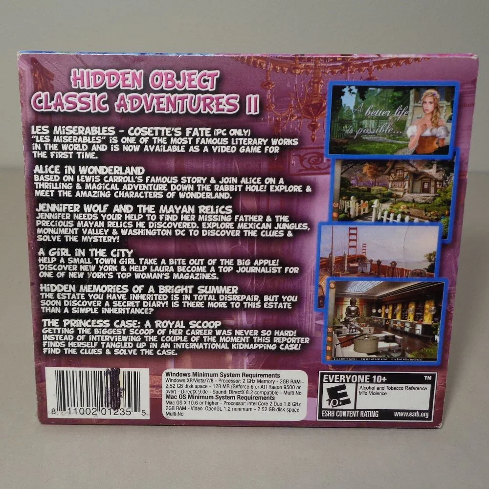 HIDDEN OBJECT CLASSIC ADVENTURES II 6 Pack New PC WIN MAC DVD-ROM Video Game